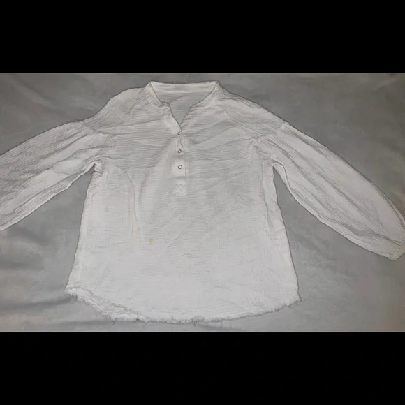 Women’s White Cotton Gauze Blouse Size M - Picture 3 of 6